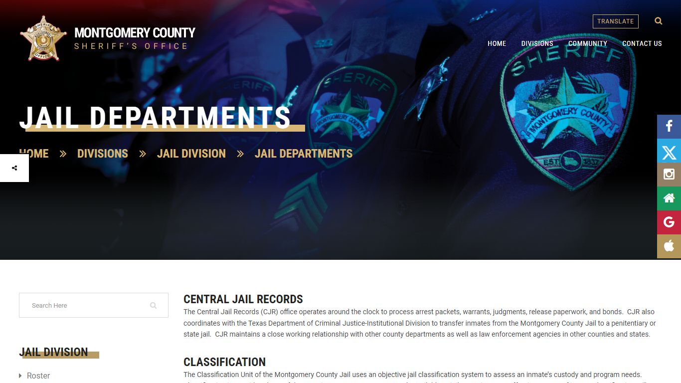 Jail Departments - MCTXSheriff